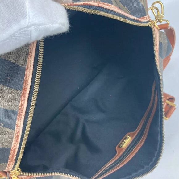 FENDI 2WAY Bag Shoulder Bag Crossbody Pecan Travel bag Duffle Bag - Picture 8 of 15